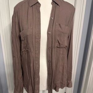 Express Brown Lightweight Shirt with Soft Drape